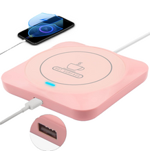 Load image into Gallery viewer, USB Coffee Mug Warmer: Candle Wax Warmer Smart Electric Cup Warmer Charge for Phone Home Desk Office Use Beverage Heating Plate with Gravity Switch for Hot Cocoa Milk Tea Water Pink