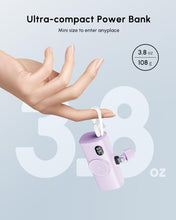 Load image into Gallery viewer, Mini Purple Power Bank with USB C,100g 5000mah Small Portable Charger for iPhone 14 Plus/14/14 Pro Max,Battery Pack with Digital Display