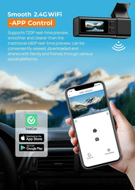 Dash Cam 2.5K Front Dash Camera for Cars with App, WiFi Mini Dashcam Built-in IPS Screen, Night Vision