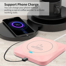 Load image into Gallery viewer, USB Coffee Mug Warmer: Candle Wax Warmer Smart Electric Cup Warmer Charge for Phone Home Desk Office Use Beverage Heating Plate with Gravity Switch for Hot Cocoa Milk Tea Water Pink