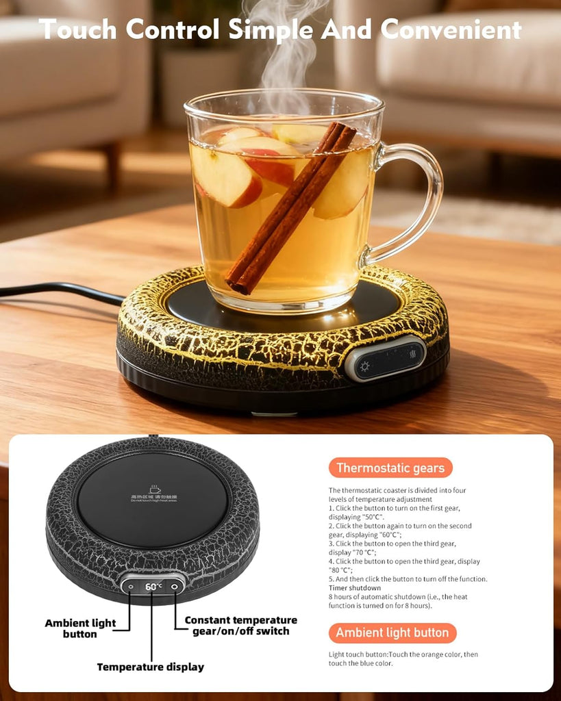 Smart Constant Warm Coaster, Volcano Warm Coaster,Coffee Mug Warmer,Home Desktop Ambient Light,Coffee Mug Warmer