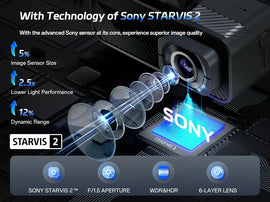 4K Dash Cam Front and Rear, 64GB Card, Dual Dash Camera for Cars with Full-Color Night Vision, HDR WDR, ADAS, GPS, WiFi & Voice Control