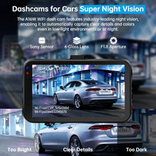 Load image into Gallery viewer, Dash Cam Front and Rear, Dash Camera for Cars WiFi/APP Control Dual Dashcam W/ 64GB Card